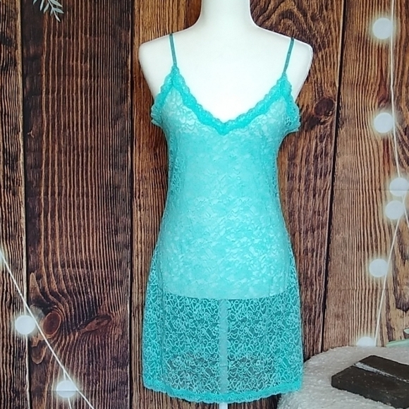 BE Wicked Blue / Green Lace Slip / Teddy Size Large - Picture 8 of 8